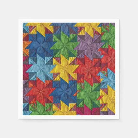 Pinwheel Patchwork Quilt Pattern スタンダードカクテルナプキン (正面)