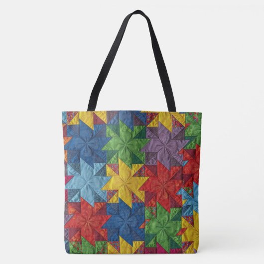 Pinwheel Patchwork Quilt Pattern トートバッグ (正面)