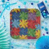 Pinwheel Patchwork Quilt Pattern ペーパープレート (パーティー)