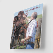 Pinzgauer大尉の雄牛の時計 スクエア壁時計 (傾斜)