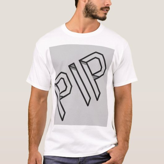 PIP 3D タイポグラフィーTシャツ | 等角投影レターグラフ Tシャツ (正面)