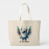 Pip - One-eyes Monster - カスタムTote Bag ラージトートバッグ (裏面)