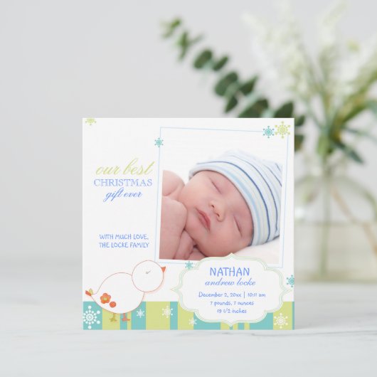 Pip Pip Lil鳥の男の赤ちゃん写真の鳥の発表 シーズンカード (スタンド正面)