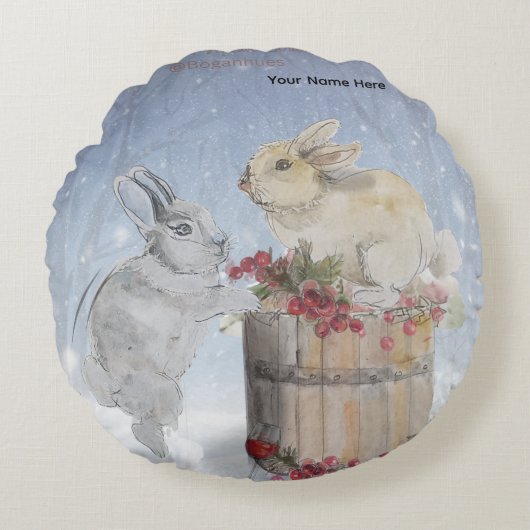 "Pipa & Marlow" Boganhues print  ラウンドクッション (正面)