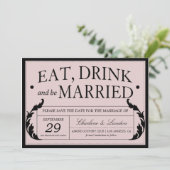 %PIPE%の保存を結婚する華美なピンクのヴィンテージ日付 セーブザデート (スタンド正面)