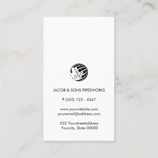 Pipe Layer Fitter Plumber Plumbing 名刺 (裏面)