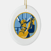 Pipefitterの維持のガスの労働者の鉛管工 セラミックオーナメント (右)