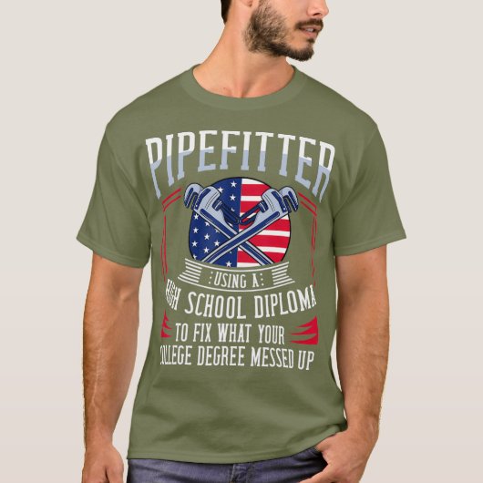 Pipefitter Steamfitter Gift Plumber USA American Tシャツ (正面)
