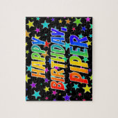 "PIPER"名、おもしろい"ハッピーバースデー" ジグソーパズル (縦)