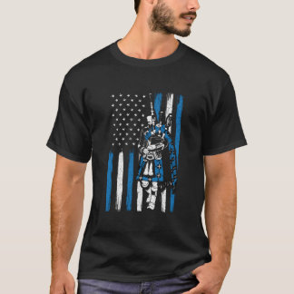 Piper On Us Flag Bagpiper Bagpipe Bagpipes Player Tシャツ