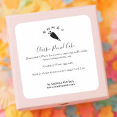 Piping Bag Bakery Ingredient Label Minimalist スクエアシール