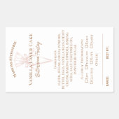 Piping Bag Bakery Ingredients & Allergy Food Label 長方形シール (正面)