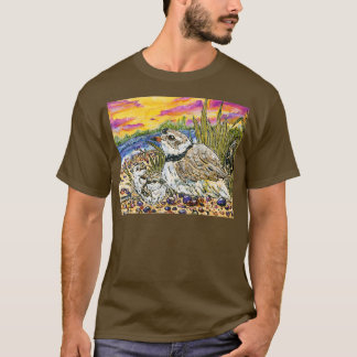 Piping Plovers and Chicks Long Tシャツ