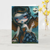 "Pipistrello"の挨拶状 カード (黄色い花)