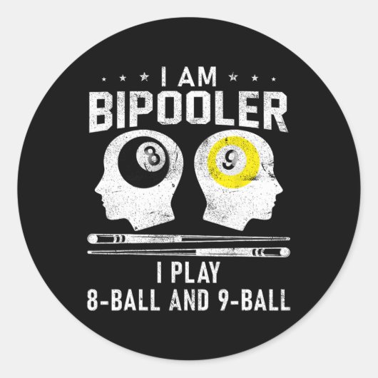 Pipooler Pool Player Pool Cool Billiards 8 And 9 L ラウンドシール (正面)