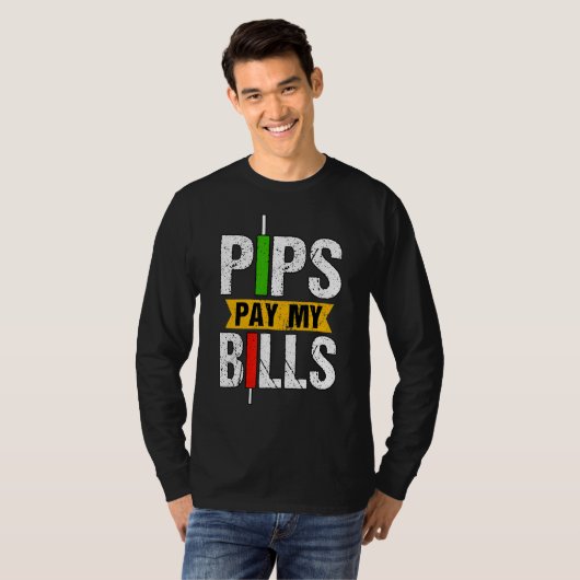 Pips Pay My Bills Blockchain Crypto Trader Tシャツ (正面フル)