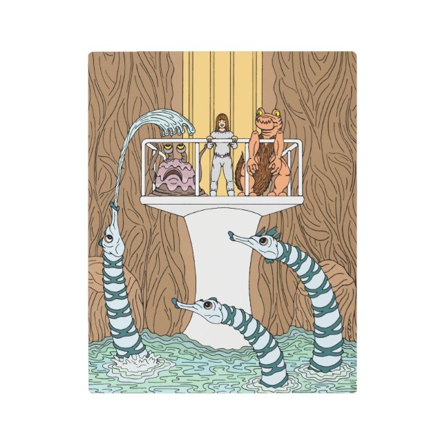 Piptrixonsのプールへのアクセス メタルプリント (正面)