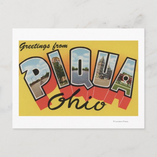 Piqua, OhioLarge Letter ScenesPiqua, OH ポストカード (正面)