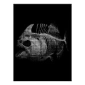 Piranha Fish Skeleton Fishing Gift ポスター (正面)