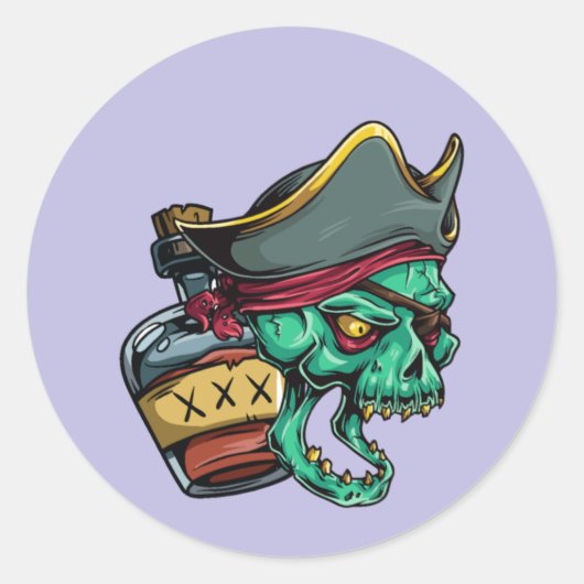 Pirat Flasche Rum pirate bottle rhum ラウンドシール (正面)