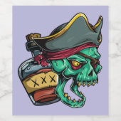 Pirat Flasche Rum pirate bottle rhum ワインラベル (シングルラベル)