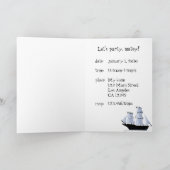 Pirateパーティーのカスタマイズ可能な文字招待カード 招待状 (内部)