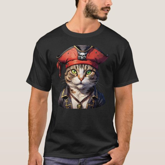 Pirate and Cat The Feline Buccaneer Tシャツ (正面)