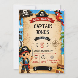 Pirate Birthday Party Invitation for Boys 招待状