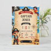 Pirate Birthday Party Invitation for Boys 招待状 (スタンド正面)