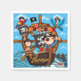 Pirate Birthday Party Napkins for Kids スタンダードカクテルナプキン