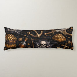 Pirate bounty Jolly Roger and golden treasure look ボディピロー