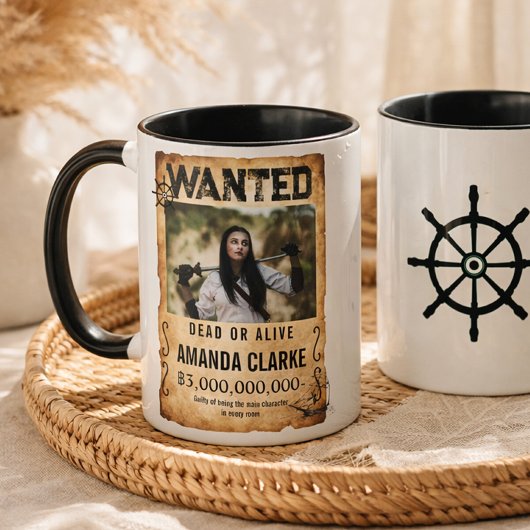 Pirate Bounty Wanted Poster – Custom Photo  マグカップ