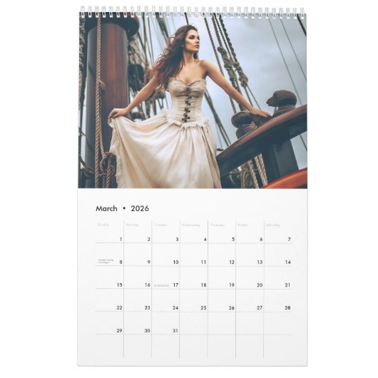 Pirate Brides – Adventure & Romance 2026 Calendar カレンダー (3月 2026)