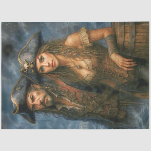 Pirate Captain and Queen | Caribbean Nautical 薄葉紙 (正面)