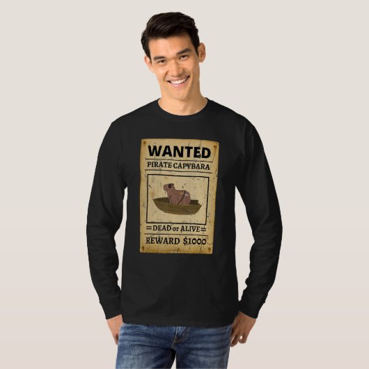 Pirate Capybara Wanted Poster Capybara For Kids Tシャツ (正面フル)