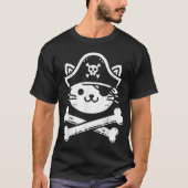 Pirate Cat Crossbones Cat Lover Cats Kitten Owner  Tシャツ (正面)