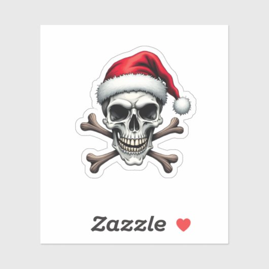 Pirate Christmas Skull & Crossbones Santa Hat. Got シール (シート)