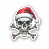 Pirate Christmas Skull & Crossbones Santa Hat. Got シール (正面)