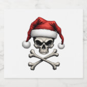 Pirate Christmas Skull & Crossbones Santa Hat. Got スパークリングワインラベル (シングルラベル)