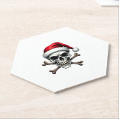 Pirate Christmas Skull & Crossbones Santa Hat. Got ペーパーコースター (アングル)