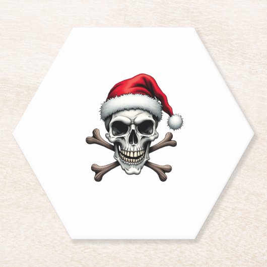 Pirate Christmas Skull & Crossbones Santa Hat. Got ペーパーコースター (正面)