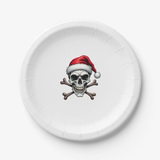 Pirate Christmas Skull & Crossbones Santa Hat. Got ペーパープレート (正面)
