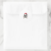 Pirate Christmas Skull & Crossbones Santa Hat. Got ラウンドシール (バッグ)