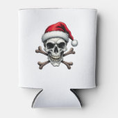 Pirate Christmas Skull & Crossbones Santa Hat. Got 缶クーラー (正面)