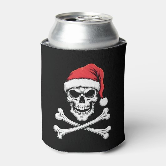 Pirate Christmas Skull & Crossbones Santa Hat. Got 缶クーラー (缶正面)