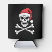 Pirate Christmas Skull & Crossbones Santa Hat. Got 缶クーラー (正面)