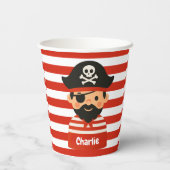 Pirate cup with name stripy sailor 紙コップ (裏面)