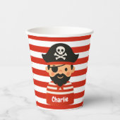 Pirate cup with name stripy sailor 紙コップ (正面)