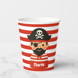 Pirate cup with name stripy sailor 紙コップ