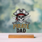 Pirate Dad Skull Sword Vintage Engraving Shirt_1 アクリルサイン (ニュートラル)